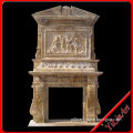Hand Carved Yellow Two Tier Stone Fireplace for Decorative YL-B272